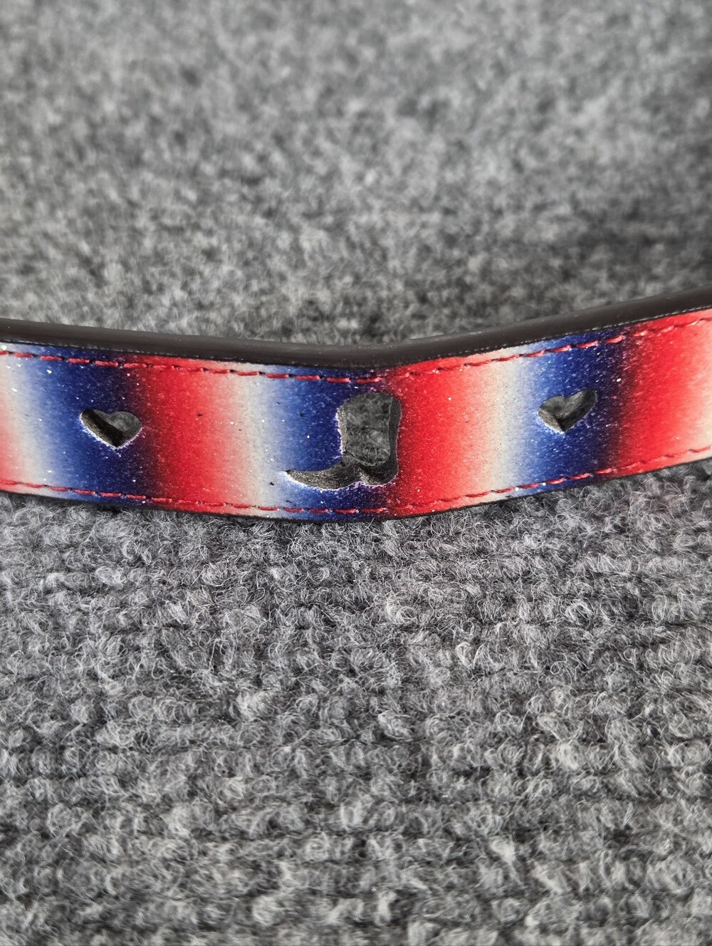Catchfly Studio Girls Belt Size L Western Cactus Rhinestone Buckle Red Blue Faux - Picture 5 of 10